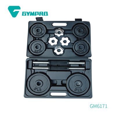 40LB BLACK PAINTED DUMBBELL SET WITH PE BOX